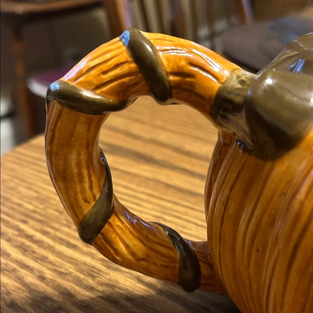 Harvest Pumpkin Teapot - Orange and Brown - Picture 6 of 6